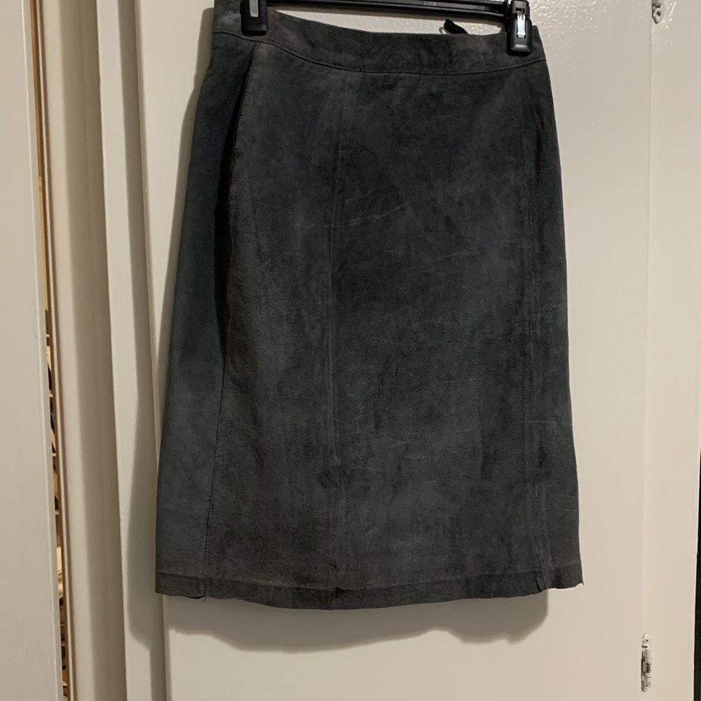Chic chaircoal Pencil Women's leather Skirt